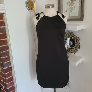 Gretchen Scott Elegant Black Halter Dress Small